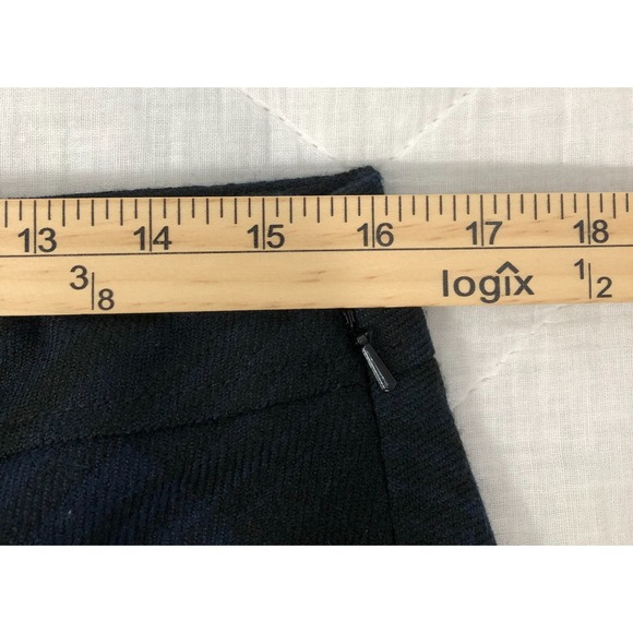 Ann Taylor Loft Skirt Women's Size 6 Blue Black Tartan Plaid Mini Lined Side Zip - Picture 8 of 11